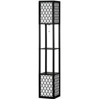 HOMCOM Stehlampe  Standlampe mit Regal & Doppellicht, 40W, E27, Ziehkettenschalter, für Wohnzimmer, Schlafzimmer  Aosom von HOMCOM