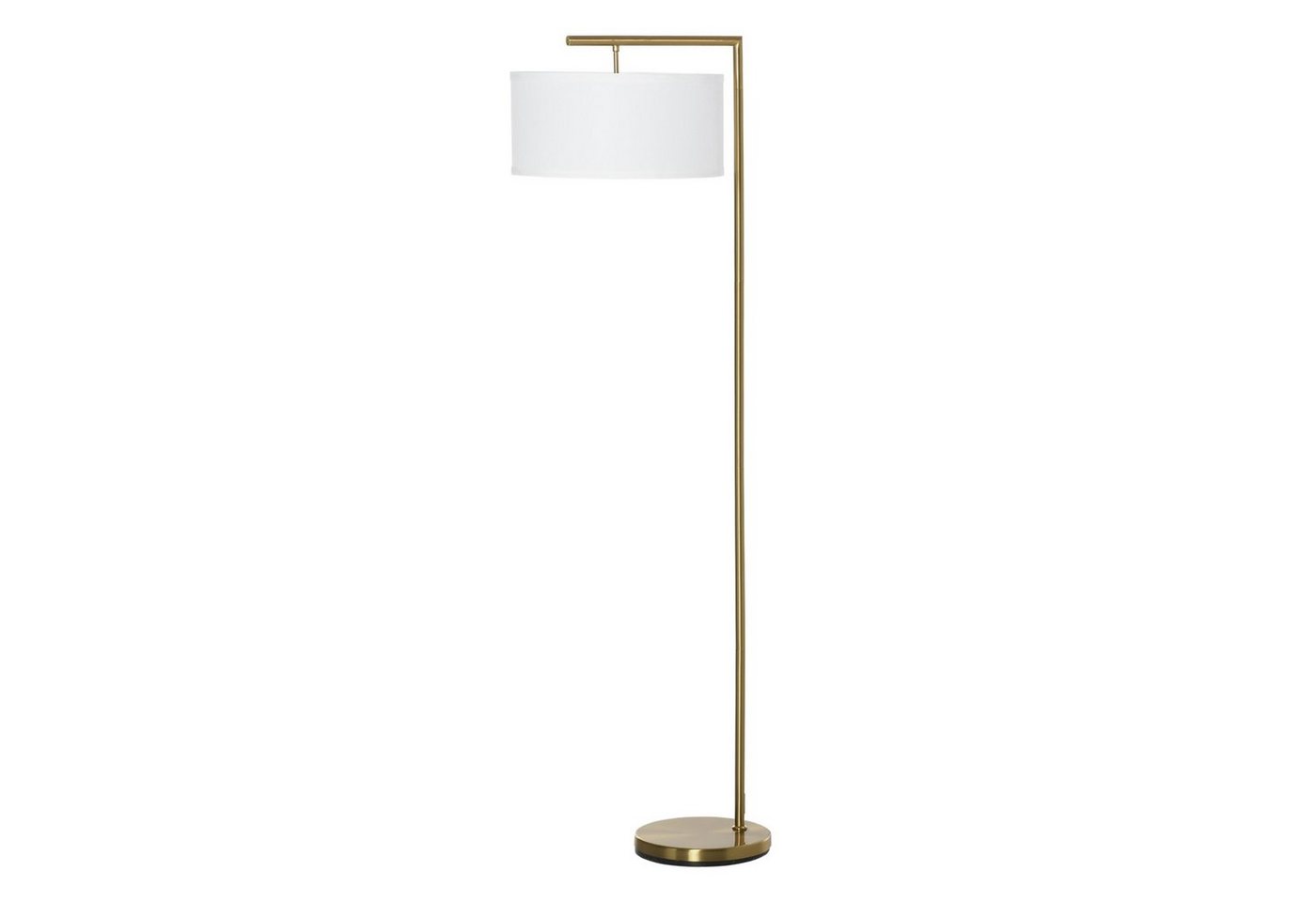 HOMCOM Stehlampe Stehleuchte E27 Sockel für Wohnzimmer Schlafzimmer, Metall Stahl Leinen Gold+Weiß 47 x 37 x 153 cm von HOMCOM