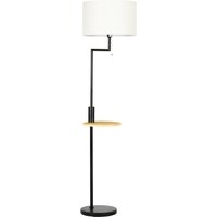 HOMCOM Stehleuchte, Stehlampe mit Ablage, 40 W Standlampe mit USB-Anschluss, Standleuchte, Stahl, Creme, Ø40 x 168 cm, exkl. Glühbirne von HOMCOM