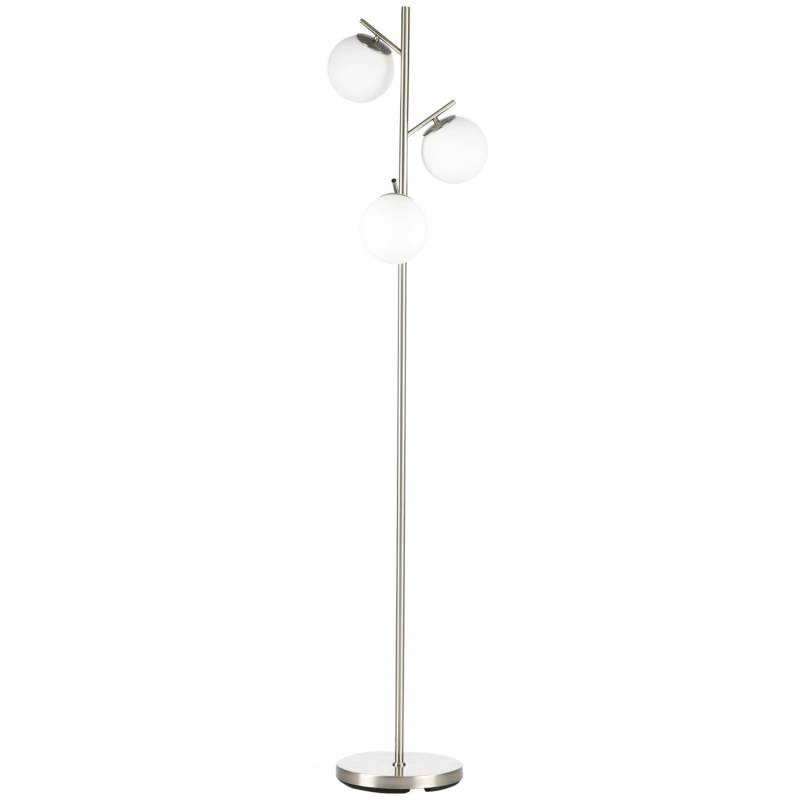 HOMCOM Stehleuchte 40W mit 3 E27 Fassungen aus Glas exkl. Glühbirne Silber von HOMCOM
