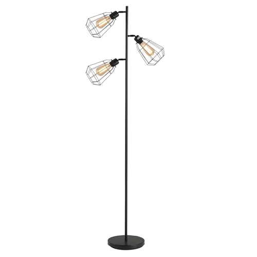 HOMCOM Stehleuchte Industriedesign 3 Glühbirnen max. 40 W Käfigschirm Metall schwarz HOMCOM Stehleuchte Industriedesign 3 Glühbirnen max. 40 W Käfigschirm Metall schwarz von HOMCOM