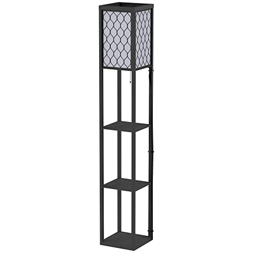 HOMCOM Stehlampe Wohnzimmer mit Regal, Stehleuchte Standleuchte mit E27 Fassung für Wohnzimmer Schlafzimmer, exkl. Glühbirne HOMCOM Stehlampe Wohnzimmer mit Regal, Stehleuchte Standleuchte mit E27 Fassung für Wohnzimmer Schlafzimmer, exkl. Glühbirne von HOMCOM