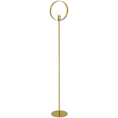 HOMCOM Stehleuchte Wohnzimmer Stehleuchte LED bis zu 40W Design Art Deco Stil Ring aus Metall vergoldet - 28 x 25 x 160 cm vergoldet HOMCOM Stehleuchte Wohnzimmer Stehleuchte LED bis zu 40W Design Art Deco Stil Ring aus Metall vergoldet - 28 x 25 x 160 cm vergoldet von HOMCOM