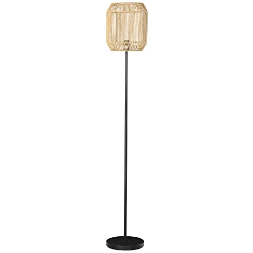 HOMCOM Stehleuchte Wohnzimmer Vintage-Stehleuchte aus Metall für Wohnzimmer Lampenschirm aus Papierkordel - natürliches Design - Sockel E27 Max. 40W - Ø 26 x 164H cm HOMCOM Stehleuchte Wohnzimmer Vintage-Stehleuchte aus Metall für Wohnzimmer Lampenschirm aus Papierkordel - natürliches Design - Sockel E27 Max. 40W - Ø 26 x 164H cm von HOMCOM