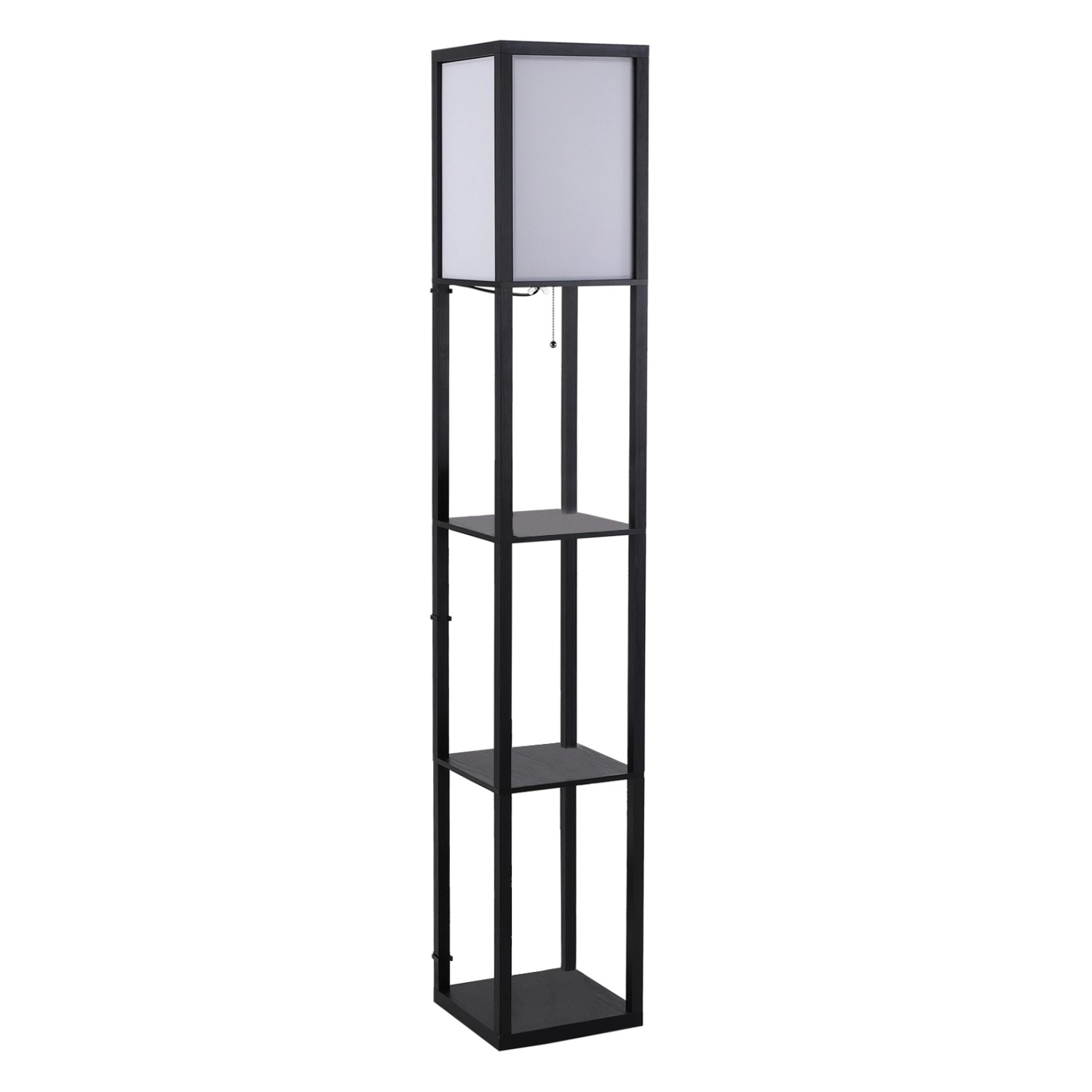 HOMCOM Stehleuchte mit Regalen E27 Holz Schwarz 26 x 26 x 160 cm Ohne Glühbirne HOMCOM Stehleuchte mit Regalen E27 Holz Schwarz 26 x 26 x 160 cm Ohne Glühbirne von HOMCOM