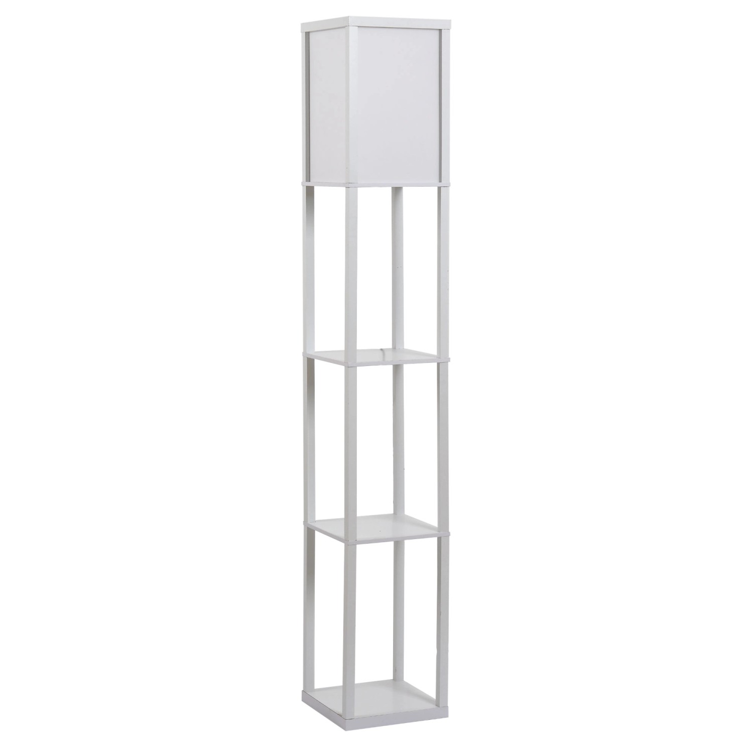 HOMCOM Stehleuchte mit Regalen E27 Holz Weiß 26 x 26 x 160 cm Ohne Glühbirne HOMCOM Stehleuchte mit Regalen E27 Holz Weiß 26 x 26 x 160 cm Ohne Glühbirne von HOMCOM