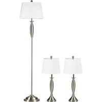 HOMCOM Stehleuchte silber weiß Stahl Leinen B/H/T: ca. 38x162x38 cm HOMCOM Stehleuchte silber weiß Stahl Leinen B/H/T: ca. 38x162x38 cm von HOMCOM