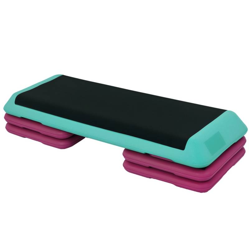 HOMCOM Stepbench PVC PP Schwarz Violett 110B x 40T x 20H cm von HOMCOM