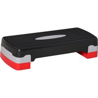 HOMCOM Steppbrett Aerobic Fitness  2-stufig höhenverstellbar (10/20 cm), Heimtrainer Stepper, Schwarz+Grau+Rot, 68x28x15cm  Aosom.de von HOMCOM