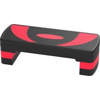 HOMCOM Steppbrett Aerobic-Stepper höhenverstellbar mit 3 Stufen (10/15/20 cm) Fitness Heimtrainer für Indoor Outdoor Belastbarkeit bis 150 kg Rot   Aosom von HOMCOM