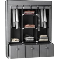 HOMCOM Garderobe Faltbar  Stoffschrank, Faltschrank mit Reißverschluss, Vliesstoff, Dunkelgrau, 125x43x162,5cm  Aosom.de von HOMCOM