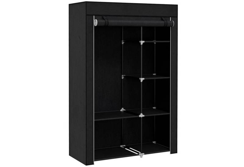 HOMCOM Stoffschrank Klappbarer Kleiderschrank Faltbare Garderobe in Vlies-Optik (Kleiderständer, 1-St., Faltschrank) Schwarz, 103 x 43 x 162,5 cm von HOMCOM