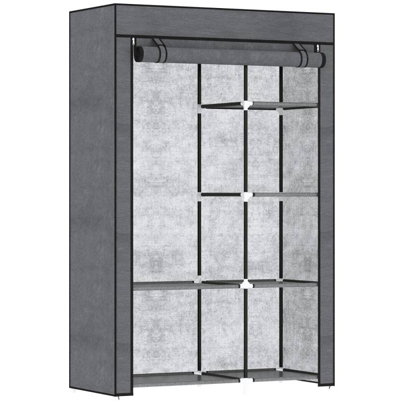 HOMCOM Stoffschrank Stahl Vliesstoff 103L x 43B x 162,5H cm Dunkelgrau von HOMCOM