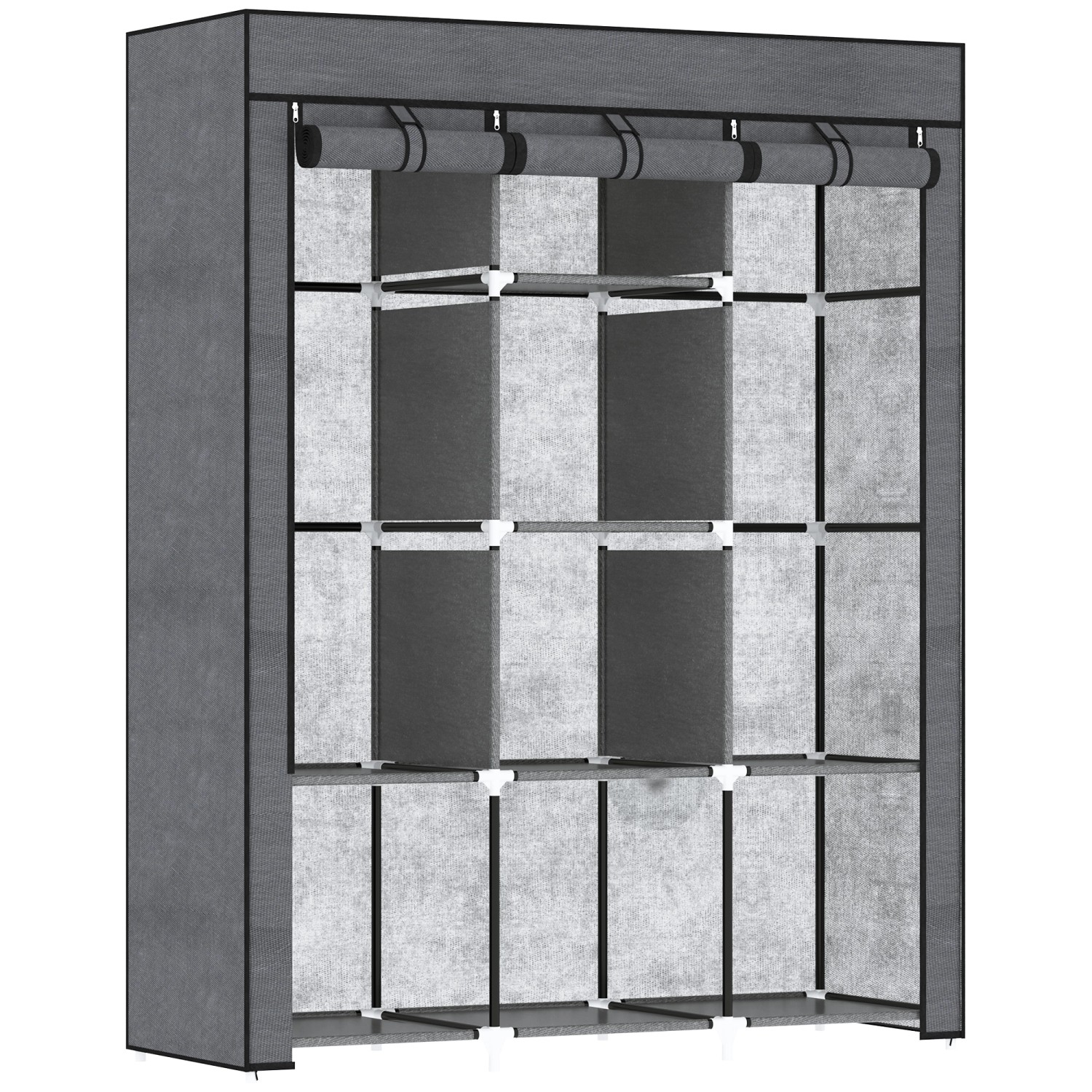 HOMCOM Stoffschrank Stahl Vliesstoff 125L x 43B x 162,5H cm Dunkelgrau HOMCOM Stoffschrank Stahl Vliesstoff 125L x 43B x 162,5H cm Dunkelgrau von HOMCOM