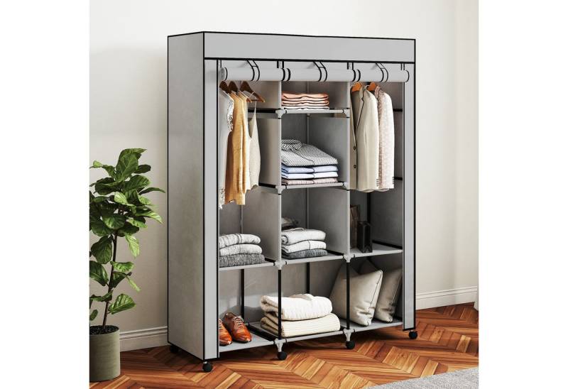 HOMCOM Stoffschrank staubdicht (Kleiderschrank, 1-St., Tragbare Garderobe) Staubschutz, Hellgrau von HOMCOM