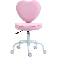 Stuhl Chefsessel Drehstuhl Computerstuhl Polsterung Rosa Leinenstoff 40 x 50 x 79-89 cm Stuhl Chefsessel Drehstuhl Computerstuhl Polsterung Rosa Leinenstoff 40 x 50 x 79-89 cm von HOMCOM