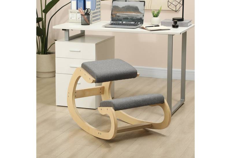 HOMCOM Stuhl Ergonomischer Kniehocker, Schaukelnder Kniestuhl (Schreibtischstuhl, 1 St), für Homeoffice, zur Verbesserung der Körperhaltung, Grau von HOMCOM