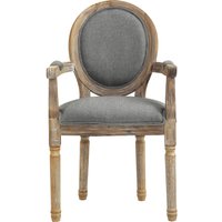 HOMCOM Stuhl für Esszimmer Wohnzimmer Medaillon im Louis XVI-Stil Massives Kautschukholz patiniert geschnitzt Leinenstoff Grau Aosom HOMCOM Stuhl für Esszimmer Wohnzimmer Medaillon im Louis XVI-Stil Massives Kautschukholz patiniert geschnitzt Leinenstoff Grau Aosom von HOMCOM