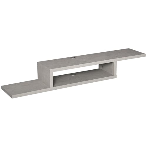 HOMCOM TV Lowboard Hängeboard Hängend Multimedia Wandregal TV Rack Multimedia Konsole für Wohnzimmer Schlafzimmer Spanplatte Zementgrau 152,4 x 29,8 x 21 cm HOMCOM TV Lowboard Hängeboard Hängend Multimedia Wandregal TV Rack Multimedia Konsole für Wohnzimmer Schlafzimmer Spanplatte Zementgrau 152,4 x 29,8 x 21 cm von HOMCOM
