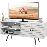 HOMCOM TV-Möbel TV-Bank TV-Möbel für Fernseher bis zu 65 Zoll mit 2 offenen Fächern und 1 verstellbarem Regal 145x38x65 cm Weiß Aosom HOMCOM TV-Möbel TV-Bank TV-Möbel für Fernseher bis zu 65 Zoll mit 2 offenen Fächern und 1 verstellbarem Regal 145x38x65 cm Weiß Aosom von HOMCOM