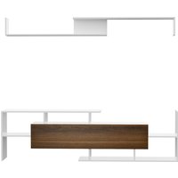 HOMCOM TV-Möbelset mit TV-Ständer und Wandregal im zeitgenössischen Stil 153,6L cm - Weiß und Braun Aosom HOMCOM TV-Möbelset mit TV-Ständer und Wandregal im zeitgenössischen Stil 153,6L cm - Weiß und Braun Aosom von HOMCOM