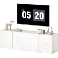 HOMCOM TV Schrank TV Board mit 4 Soft-Close-Türen Hochglanz TV Lowboard für Fernseher bis zu 65 Zoll mit Verstellbaren Ablagen, Kabelmanagement Fernsehtisch für Wohnzimmer Weiß 135x38x45cm Aosom HOMCOM TV Schrank TV Board mit 4 Soft-Close-Türen Hochglanz TV Lowboard für Fernseher bis zu 65 Zoll mit Verstellbaren Ablagen, Kabelmanagement Fernsehtisch für Wohnzimmer Weiß 135x38x45cm Aosom von HOMCOM