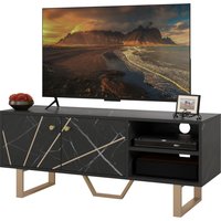 HOMCOM TV-Schrank TV-Ständer für Fernseher bis zu 50 Zoll mit Schrank, verstellbarem Regal und Kabeldurchführungen, Maße 110B x 35T x 45H cm in Schwarz mit Marmoroptik Aosom HOMCOM TV-Schrank TV-Ständer für Fernseher bis zu 50 Zoll mit Schrank, verstellbarem Regal und Kabeldurchführungen, Maße 110B x 35T x 45H cm in Schwarz mit Marmoroptik Aosom von HOMCOM
