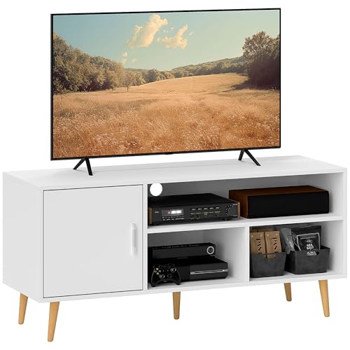 HOMCOM TV-Schrank für Fernseher bis zu 60" TV-Tisch Moderner Esszimmer-TV-Tisch mit Schrank und 3 Fächern 120x40x55 cm Weiß HOMCOM TV-Schrank für Fernseher bis zu 60" TV-Tisch Moderner Esszimmer-TV-Tisch mit Schrank und 3 Fächern 120x40x55 cm Weiß von HOMCOM