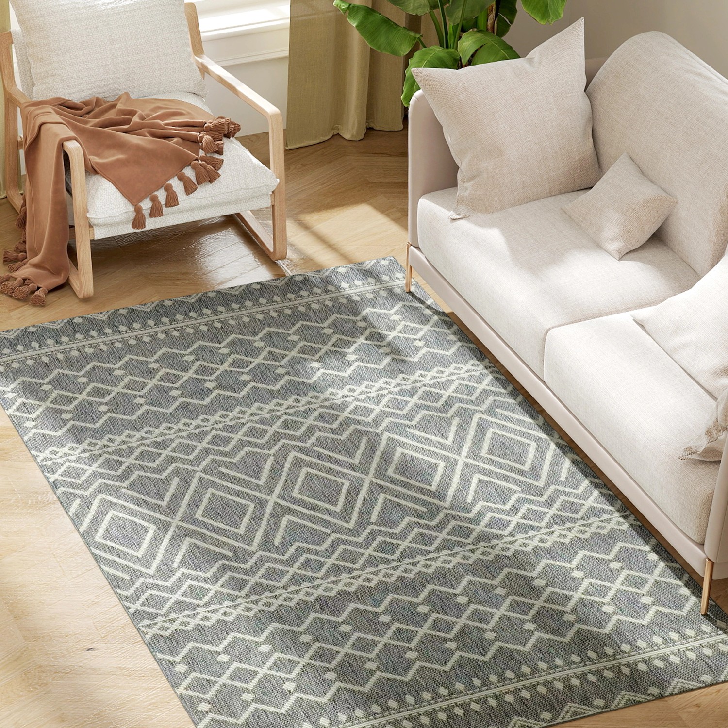 HOMCOM Teppich Flachgewebe Waschbar Anti-Rutsch Küchenteppich 120x170 cm HOMCOM Teppich Flachgewebe Waschbar Anti-Rutsch Küchenteppich 120x170 cm von HOMCOM