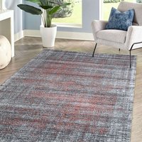 HOMCOM Teppich Kurzflor Grau-Koralle 230 x 160 x 1 cm von HOMCOM