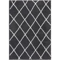 HOMCOM Teppich skandinavisches Muster Anthrazit-Weiß 150 x 80 x 3,5 cm von HOMCOM