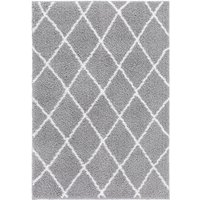 HOMCOM Teppich skandinavisches Muster Silber-Weiß 290 x 200 x 3,5 cm von HOMCOM