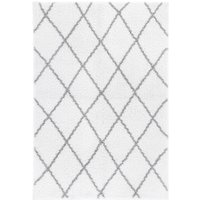 HOMCOM Teppich skandinavisches Muster Weiß-Silber 290 x 200 x 3,5 cm von HOMCOM