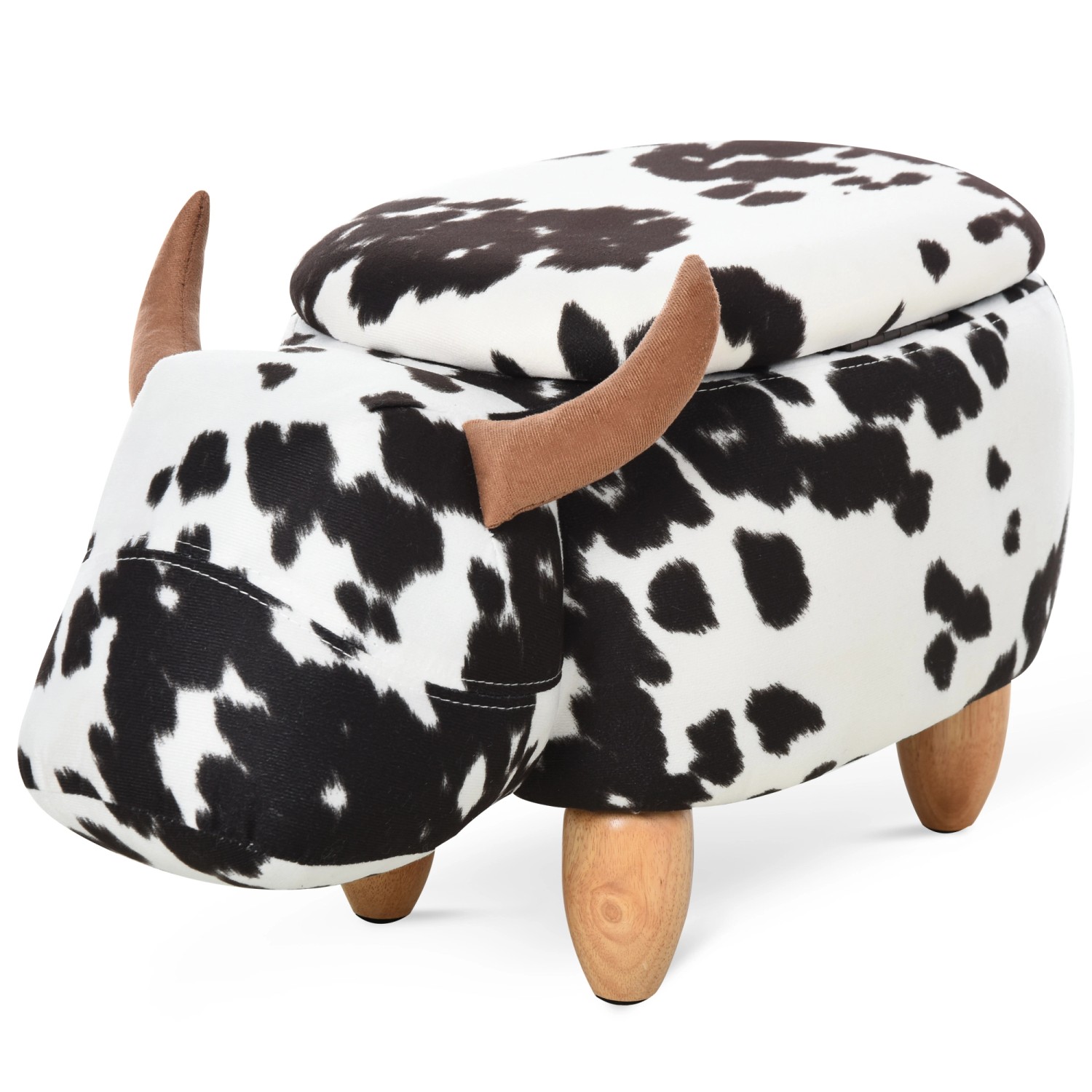 HOMCOM Tierhocker mit Stauraum Schweinchen Fußbank Schwarz Weiß 62 x 35 x 36cm HOMCOM Tierhocker mit Stauraum Schweinchen Fußbank Schwarz Weiß 62 x 35 x 36cm von HOMCOM