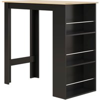 HOMCOM Tisch Bistrotisch hoher Küchentisch Stehtisch - Maße 112L x 57B x 106H cm - 3 Regale - Schwarz Aosom HOMCOM Tisch Bistrotisch hoher Küchentisch Stehtisch - Maße 112L x 57B x 106H cm - 3 Regale - Schwarz Aosom von HOMCOM