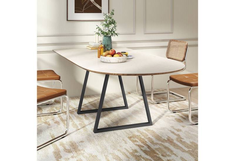 HOMCOM Tischbein 2er-Set Tischfüße, Möbelfüße aus Stahl, für Couchtisch, Esstisch, 70 x 5 x 72 cm, Schwarz von HOMCOM