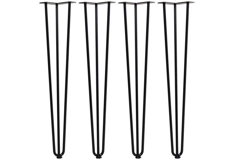 HOMCOM Tischbein 4er-Set Tischfüße, Möbelfüße aus Stahl, mit Gabel-Design, 12 x 12 x 71 cm, Schwarz von HOMCOM