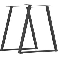 HOMCOM Tischbeine, 2er-Set Tischkufen, Dreieckig Möbelfüße aus Stahl, 70 x 72 cm Tischgestell für Esstisch, Stahl, Schwarz   Aosom von HOMCOM