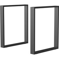 HOMCOM Tischbeine  2er-Set, Tischkufen, Möbelfüße aus Vierkantprofilen, für Couchtisch Esstisch, Stahl, Schwarz, 60x72 cm  Aosom von HOMCOM