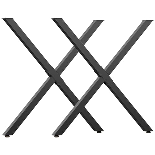 HOMCOM Tischbeine aus Stahl in Kreuzform, 70 x 8 x 72 cm, Industrie-Design, 2 Stück von HOMCOM