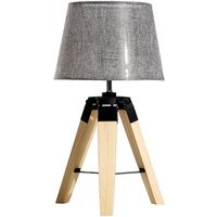 HOMCOM Tischlampe, Höhe: 45 cm, Gestell aus MDF - braun | grau von HOMCOM