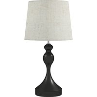 HOMCOM Tischlampe LED Tischleuchte mit 3 Farbtemperaturen, Nachttischlampe mit USB A+C Ladeanschlüssen, Leinenschirm, Schreibtischlampe Leselampe für Schlafzimmer Wohnzimmer Schwarz   Aosom von HOMCOM