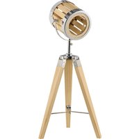 HOMCOM Tischlampe im Scheinwerfer-Design  40W, E14, verstellbarer Holzlampenschirm, Stativ-Leuchte, 30x30x68cm  Aosom.de von HOMCOM