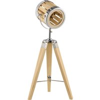 HOMCOM Tischlampe Scheinwerfer-Design 40W E14 verstellbarer Holzlampenschirm Stativ-Leuchte 30x30x68cm für modernes Wohndesign   Aosom.de von HOMCOM