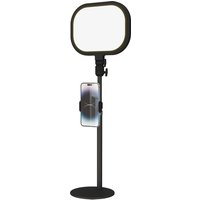 HOMCOM Tischlampe Tischleuchte mit Telefonhalterung, 5 Farbmodi & 10 Helligkeitsstufen Nachttischlampe mit Memory-Funktion für Wohnzimmer, Schlafzimmer Metall, Schwarz   Aosom von HOMCOM