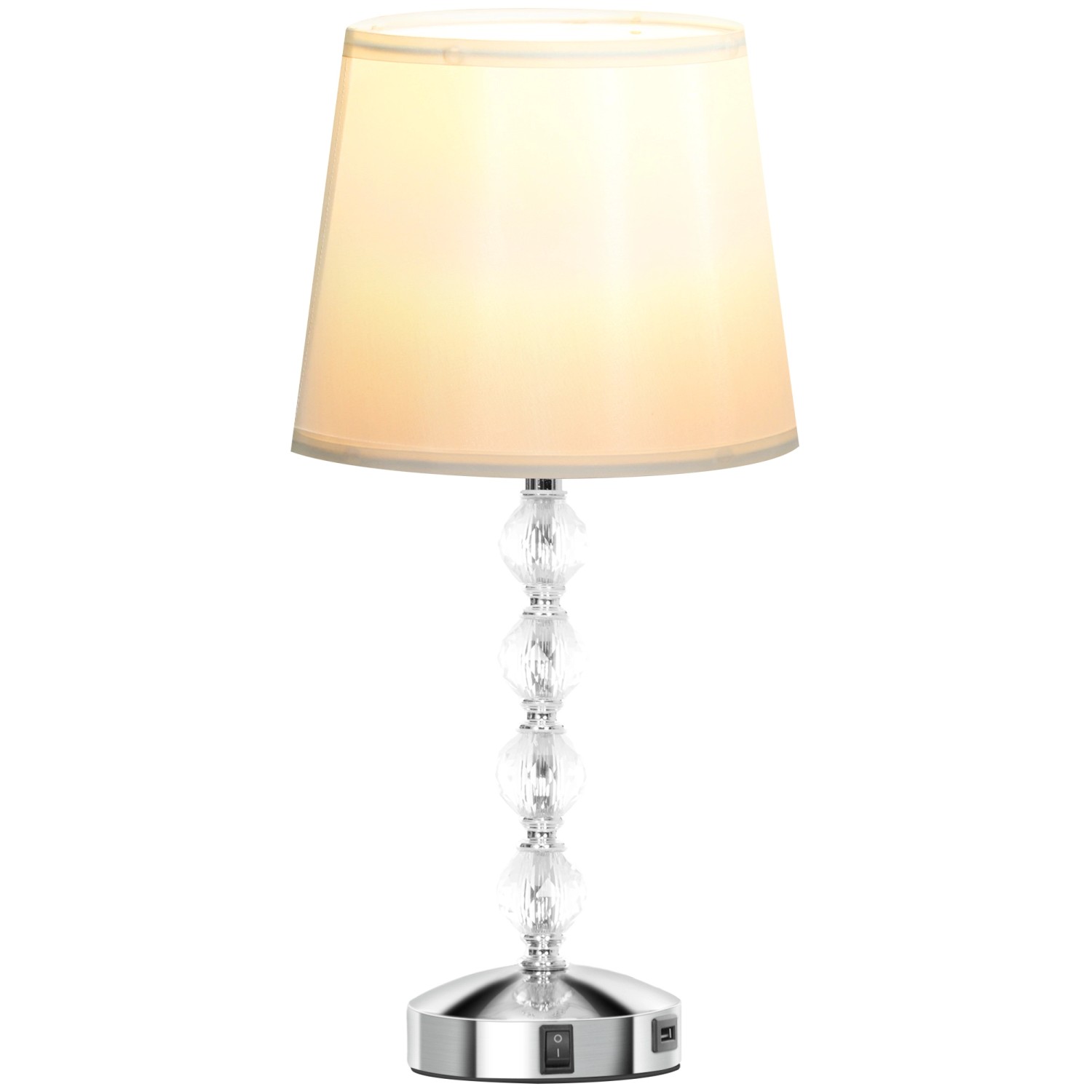 HOMCOM Tischlampe USB Aufladbar Metall Glas Weiß Ø23 x 45H cm HOMCOM Tischlampe USB Aufladbar Metall Glas Weiß Ø23 x 45H cm von HOMCOM