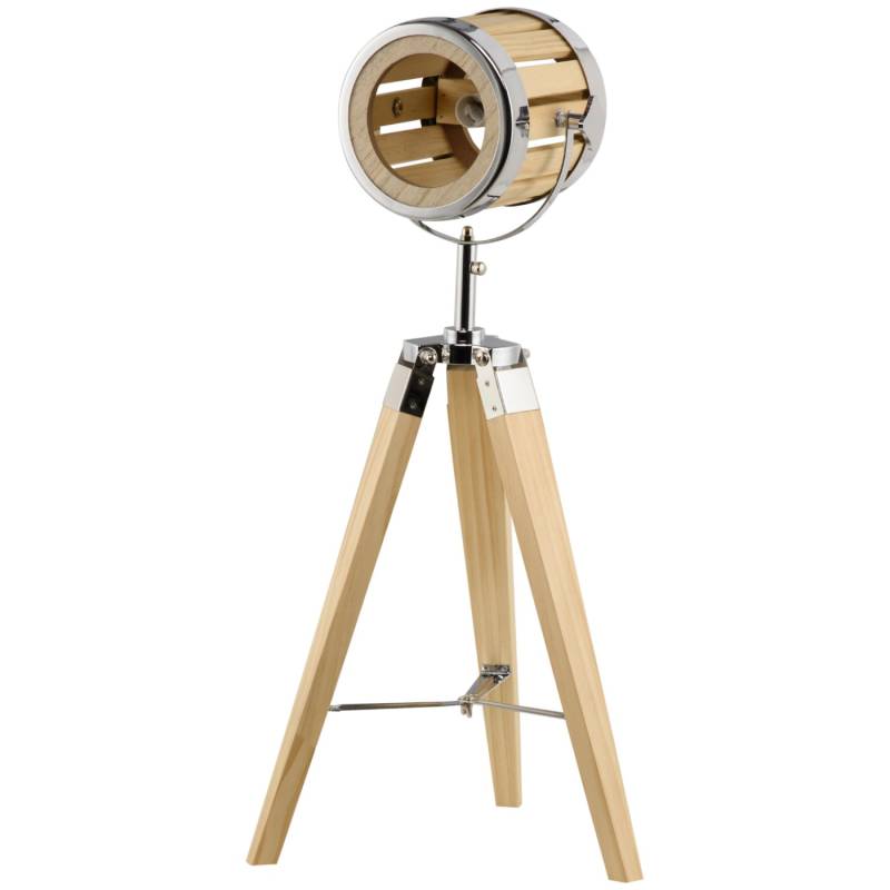 HOMCOM Tischleuchte 40 W mit E14 Sockel Stativ Stahl Natur 30 x 30 x 68 cm von HOMCOM