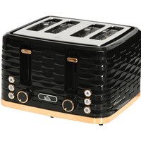 HOMCOM Toaster 4 Scheiben mit Brötchenaufsatz, 7 Stufen, Auftaufunktion, Liftfunktion, Krümelschublade 1860 W Schwarz   Aosom von HOMCOM