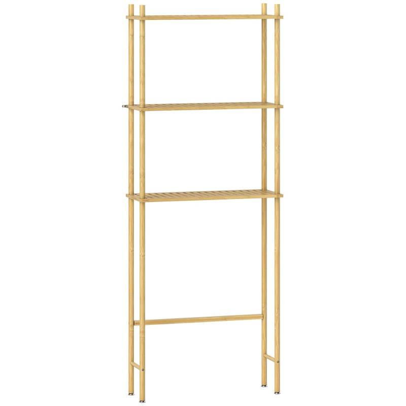 HOMCOM Toilettenregal Bambus 69L x 25,5B x 181H cm Naturholz von HOMCOM
