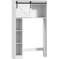 HOMCOM Toilettenregal über dem Toilettenbecken, Toilettenmöbel WC Aufbewahrungsschrank mit Schiebetür, Fächern und verstellbarem Regal, weiß Aosom HOMCOM Toilettenregal über dem Toilettenbecken, Toilettenmöbel WC Aufbewahrungsschrank mit Schiebetür, Fächern und verstellbarem Regal, weiß Aosom von HOMCOM